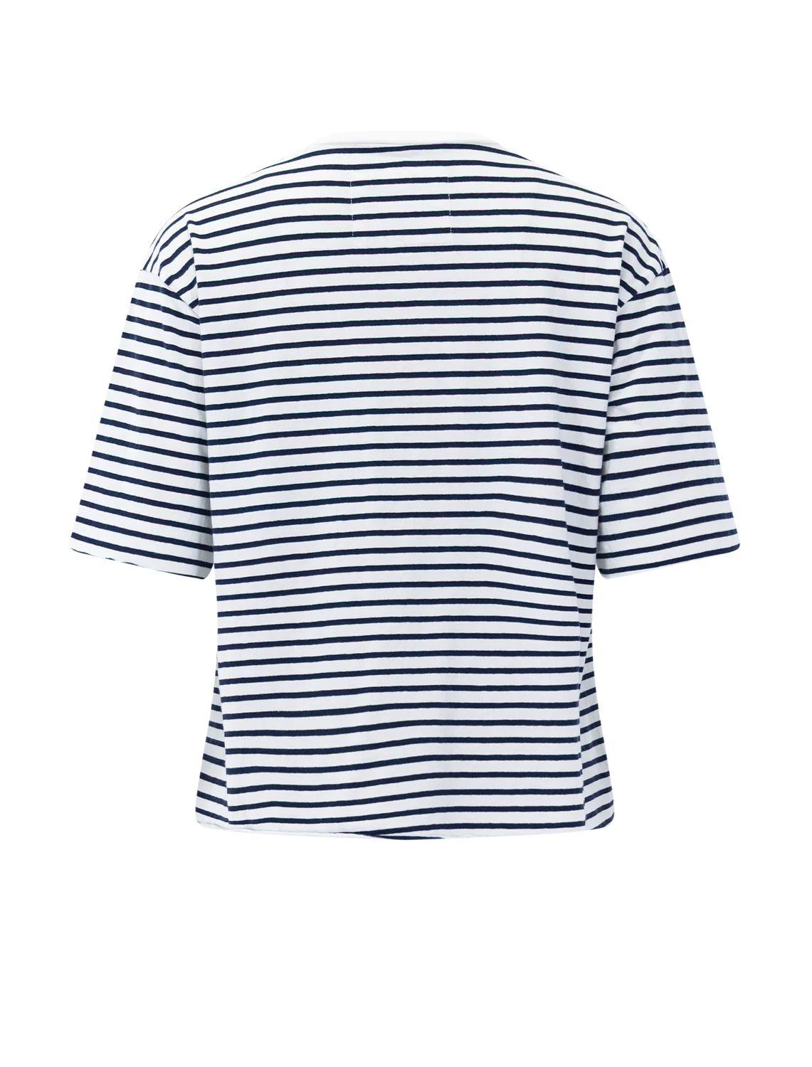 crew short sleeve tee in white and navy stripe - Image 2