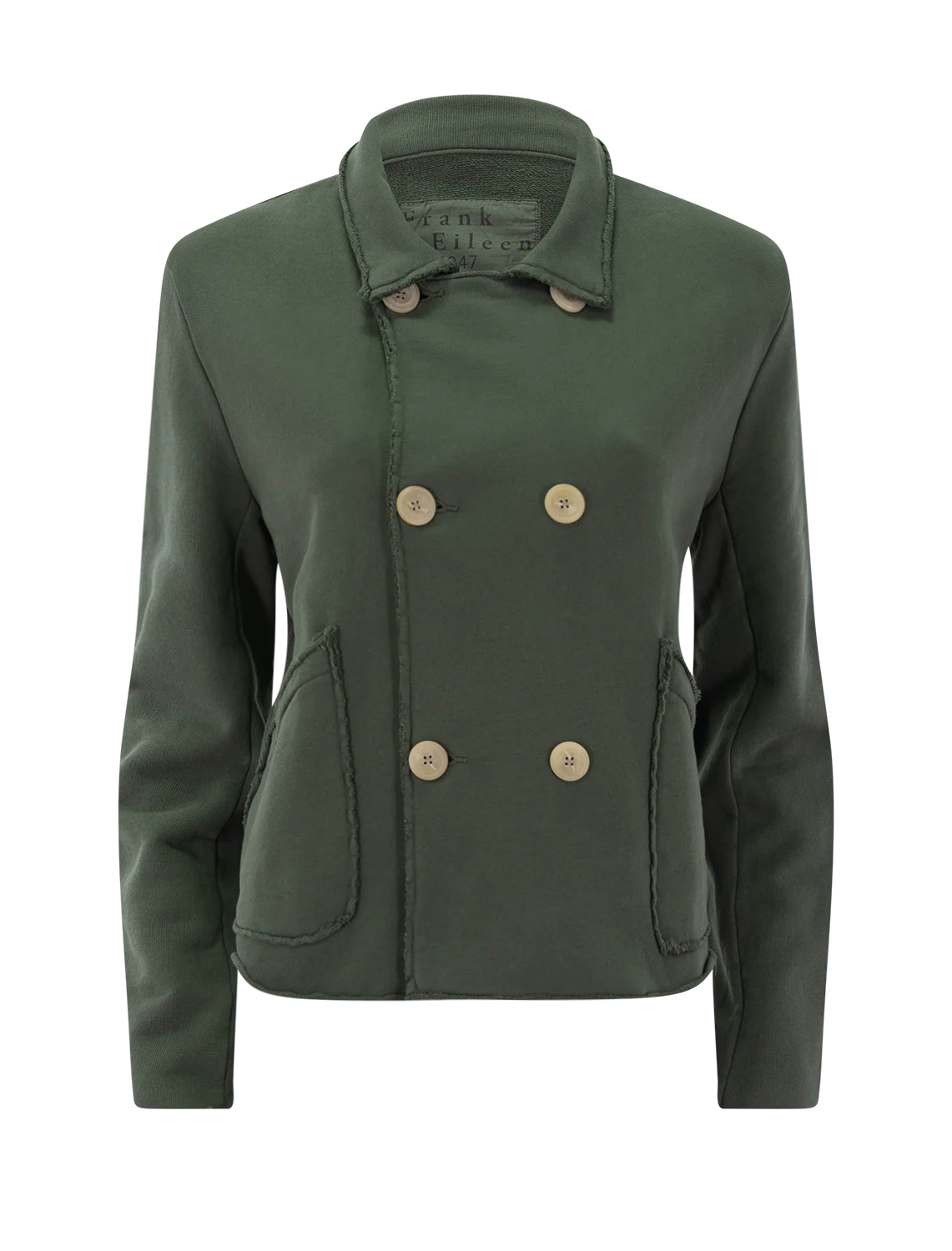 cropped sweatshirt peacoat in caper