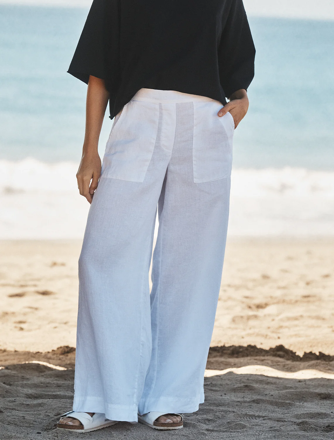 madeline linen pant in white - Image 2