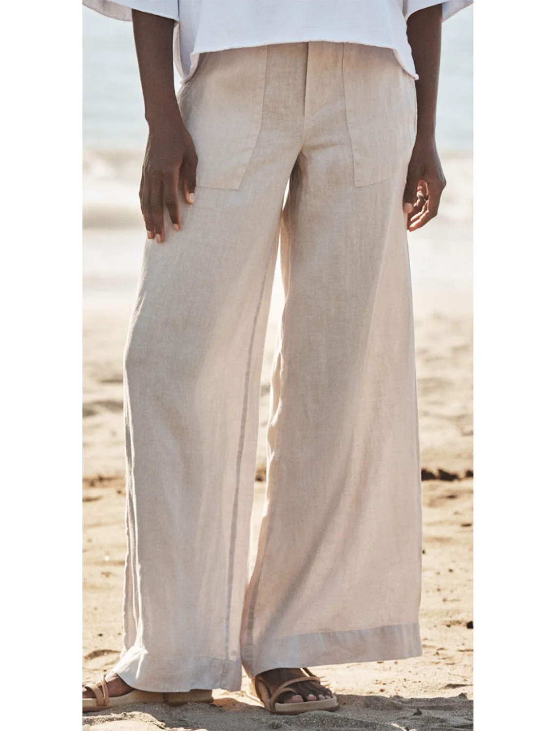 madeline linen pants in sand - Image 2