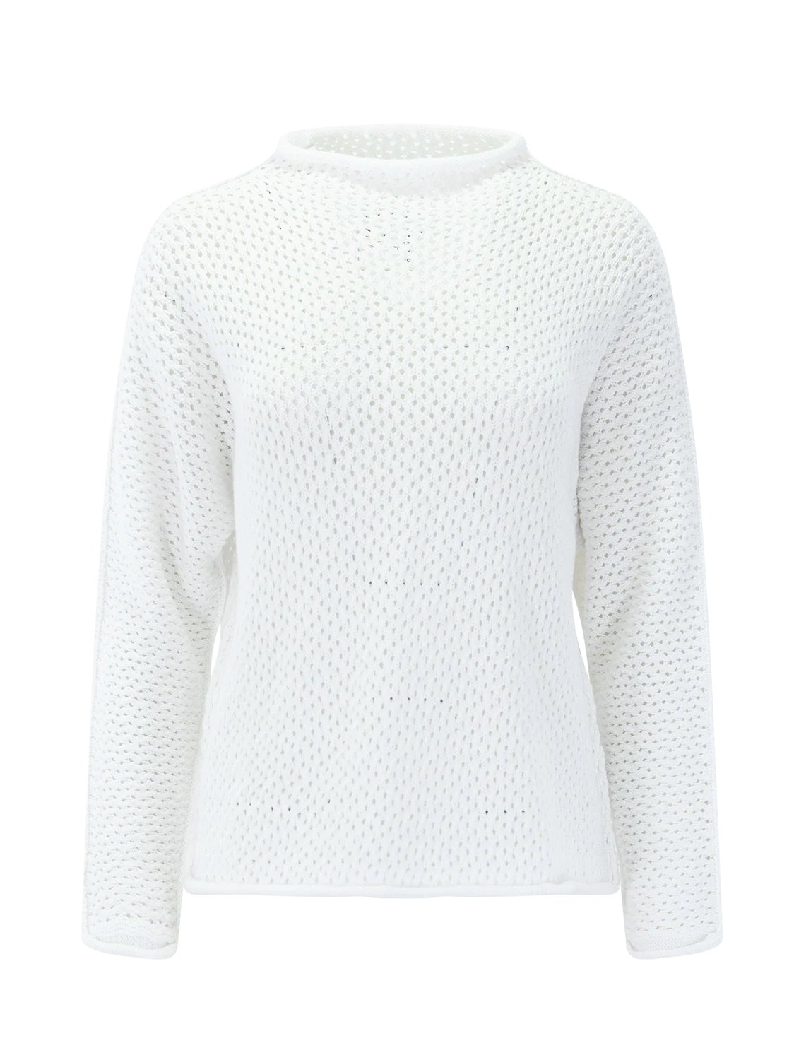 monterey pointelle sweater in white