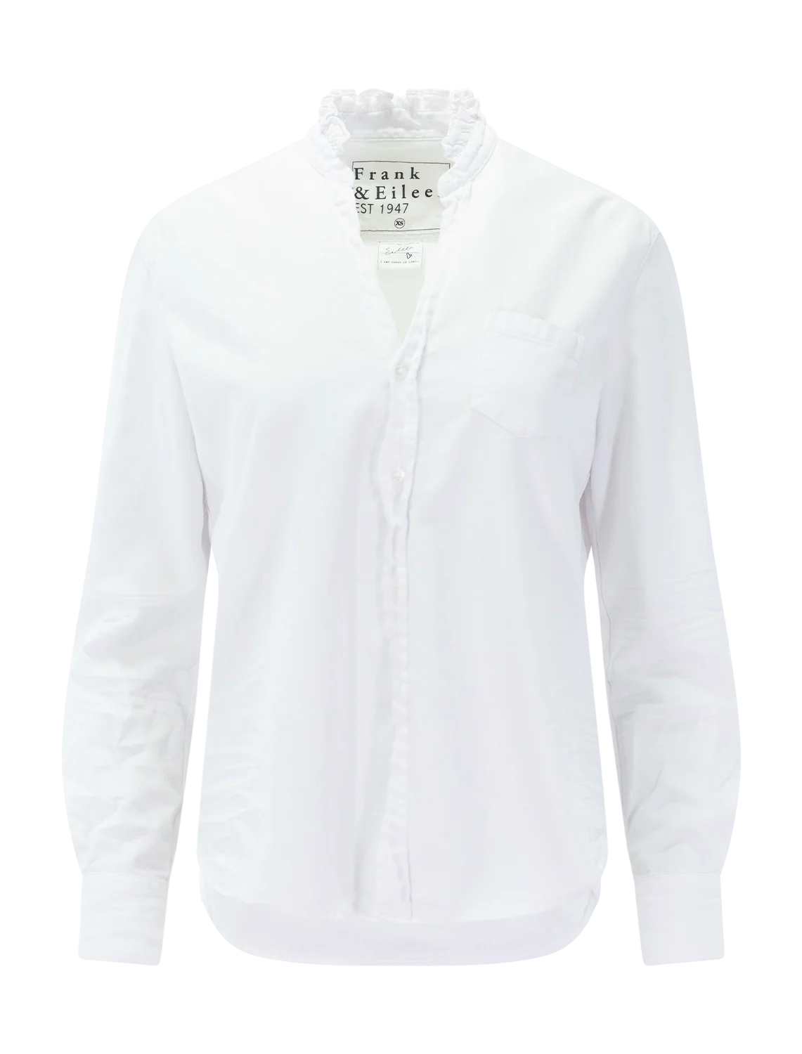 ruffle eileen in white denim
