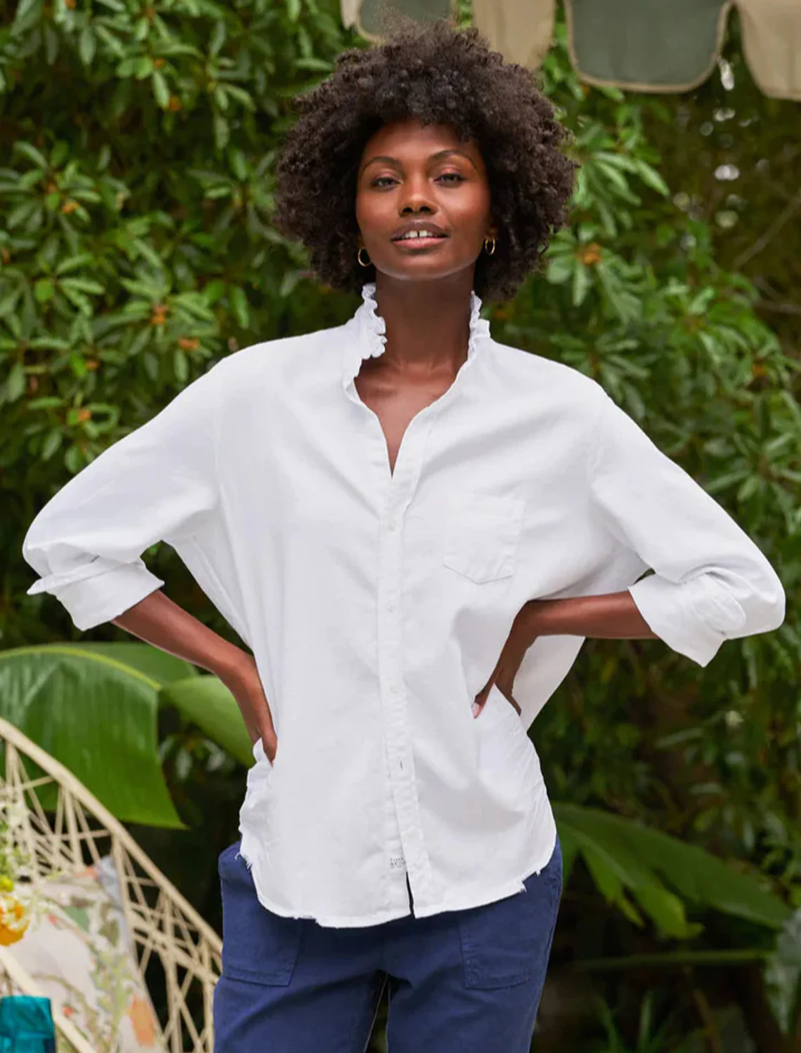 ruffle eileen in white denim - Image 2