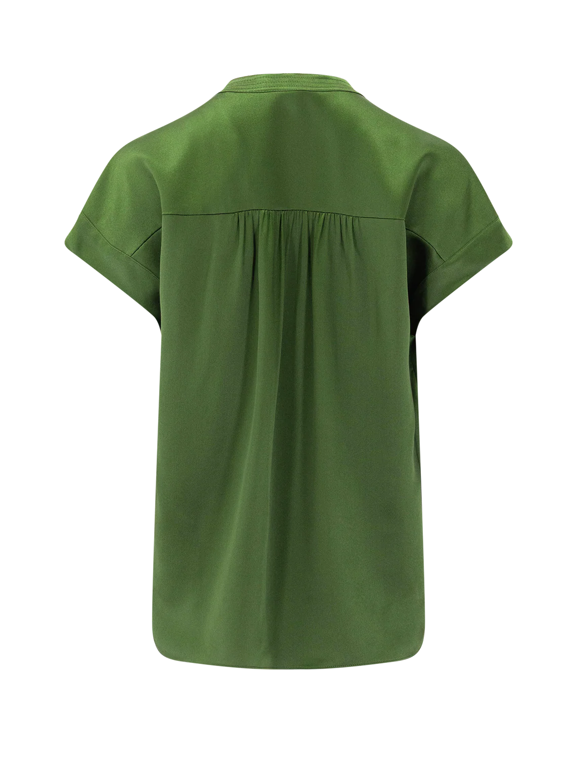 gathered neck cap sleeve blouse in herb - Image 3