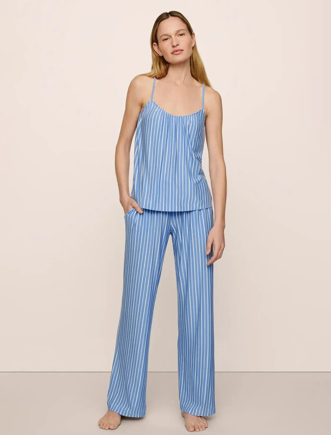 gisele printed cami and pant pj set in nordic stripes - Image 2