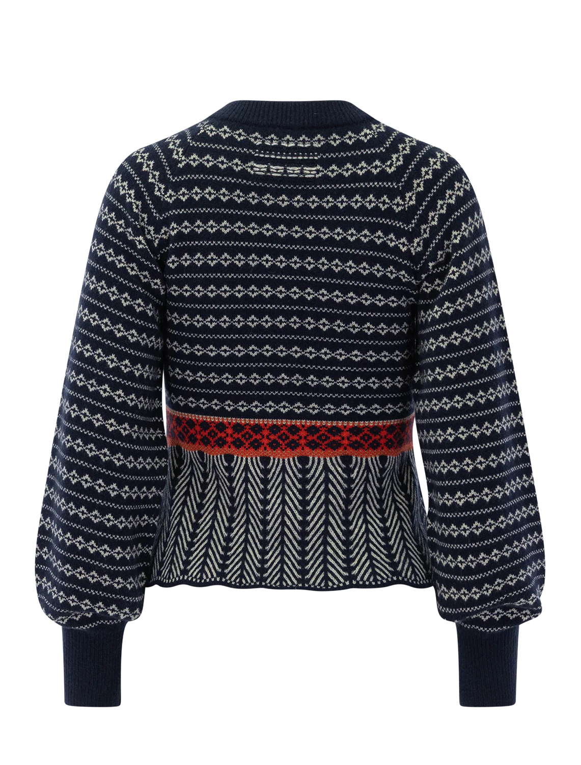 fairisle sculpted cardigan in midnight - Image 3