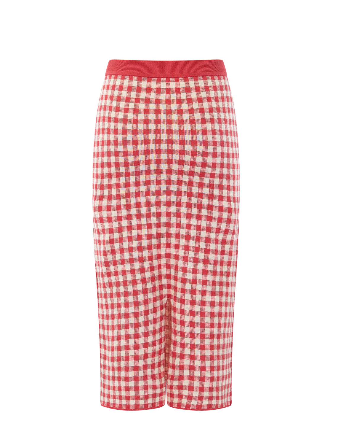 gingham skirt in scarlet and mist - Image 3