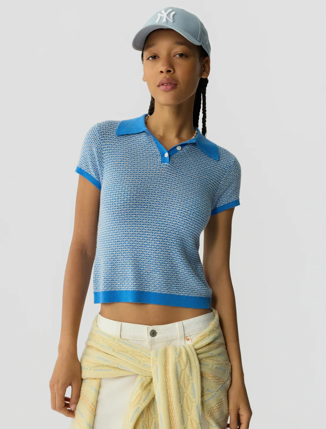 pique shurnken polo in sail - Image 2