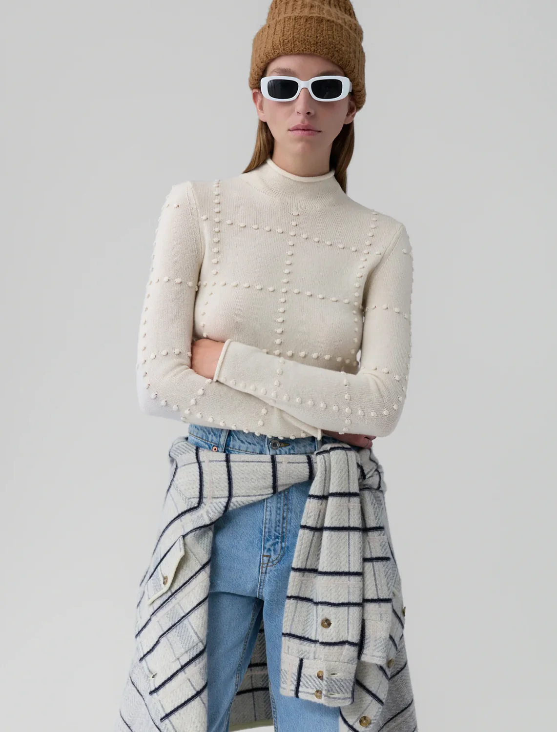 popcorn sweater in cream - Image 2