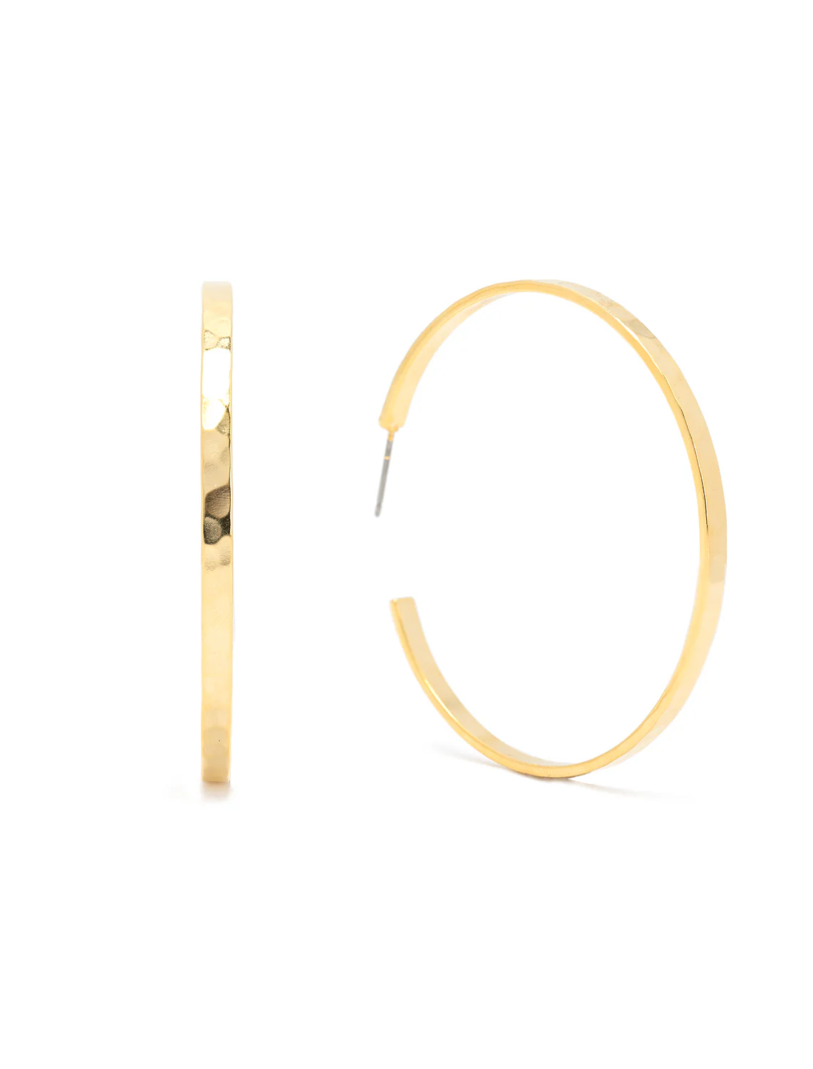 hammered matte gold hoops