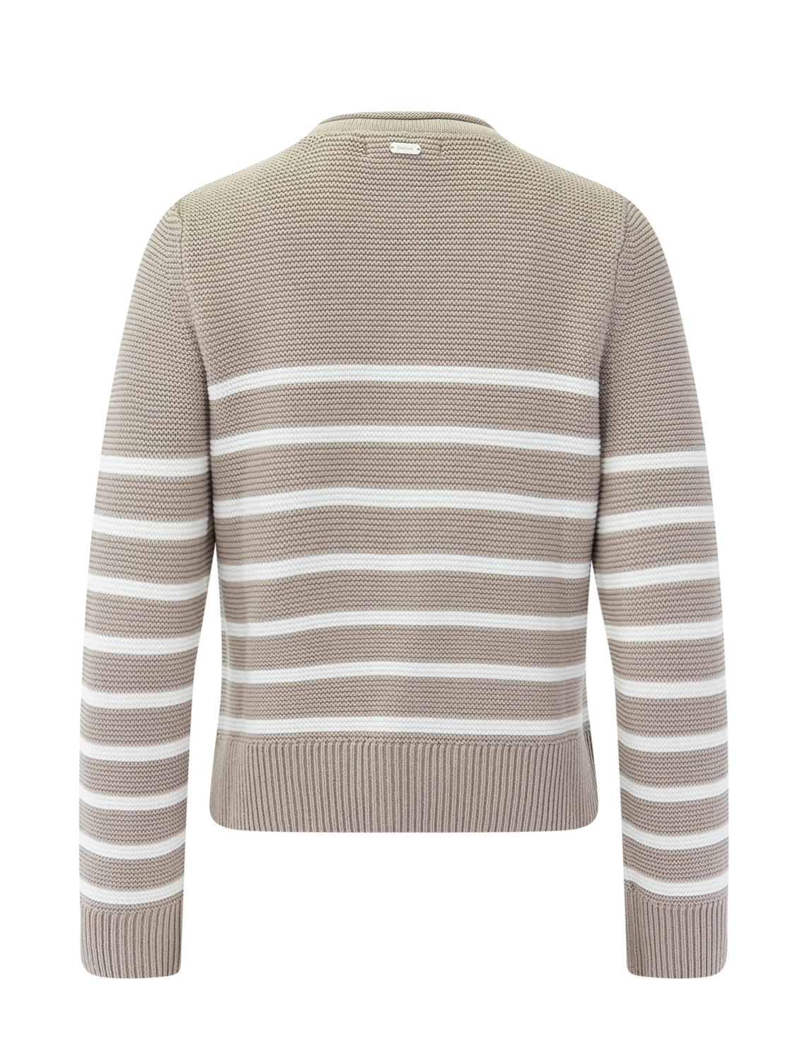 hinton knit jumper in light sand stripe - Image 3