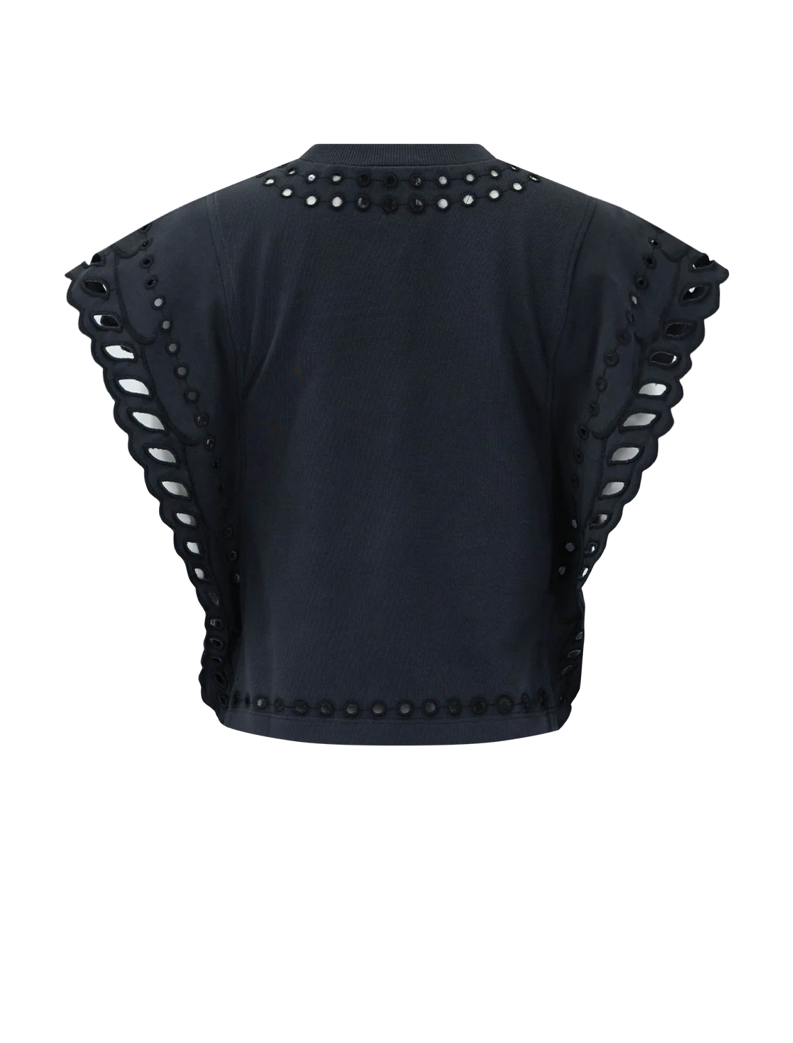 broderie anglaise odyle top in faded black - Image 3