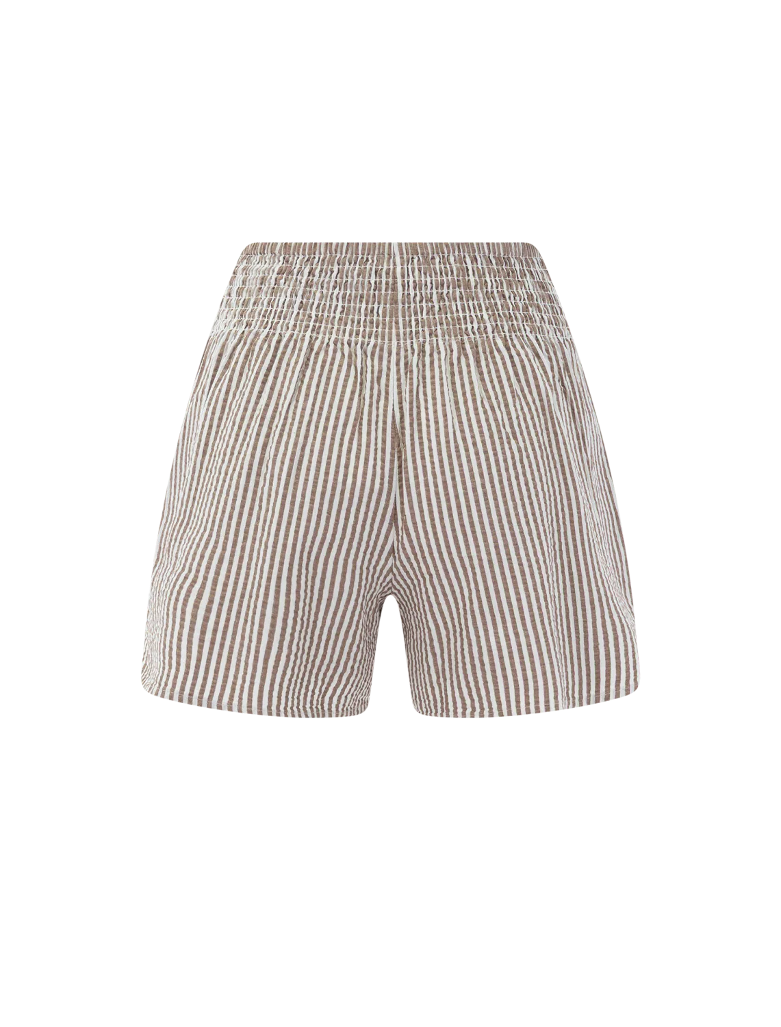 isla seersucker shorts in mocha stripe - Image 3