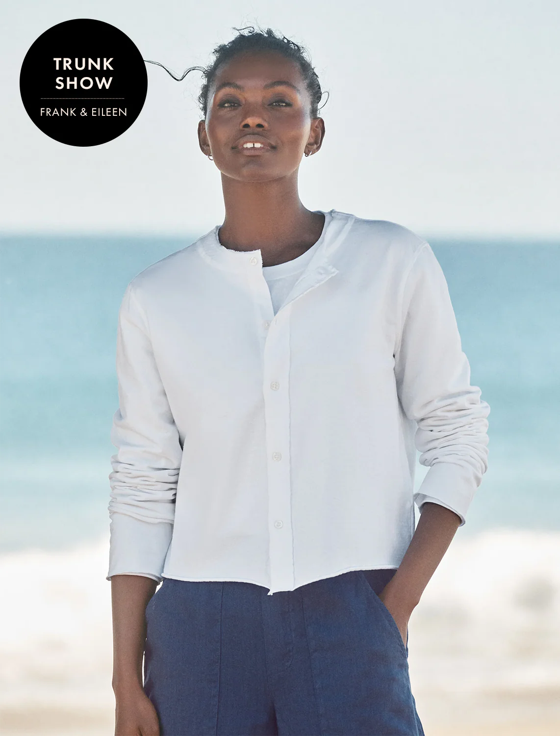 jackie t-shirt cardigan in white - Image 2