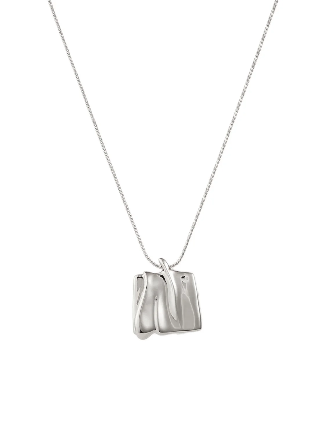 large sundra pendant necklace in silver