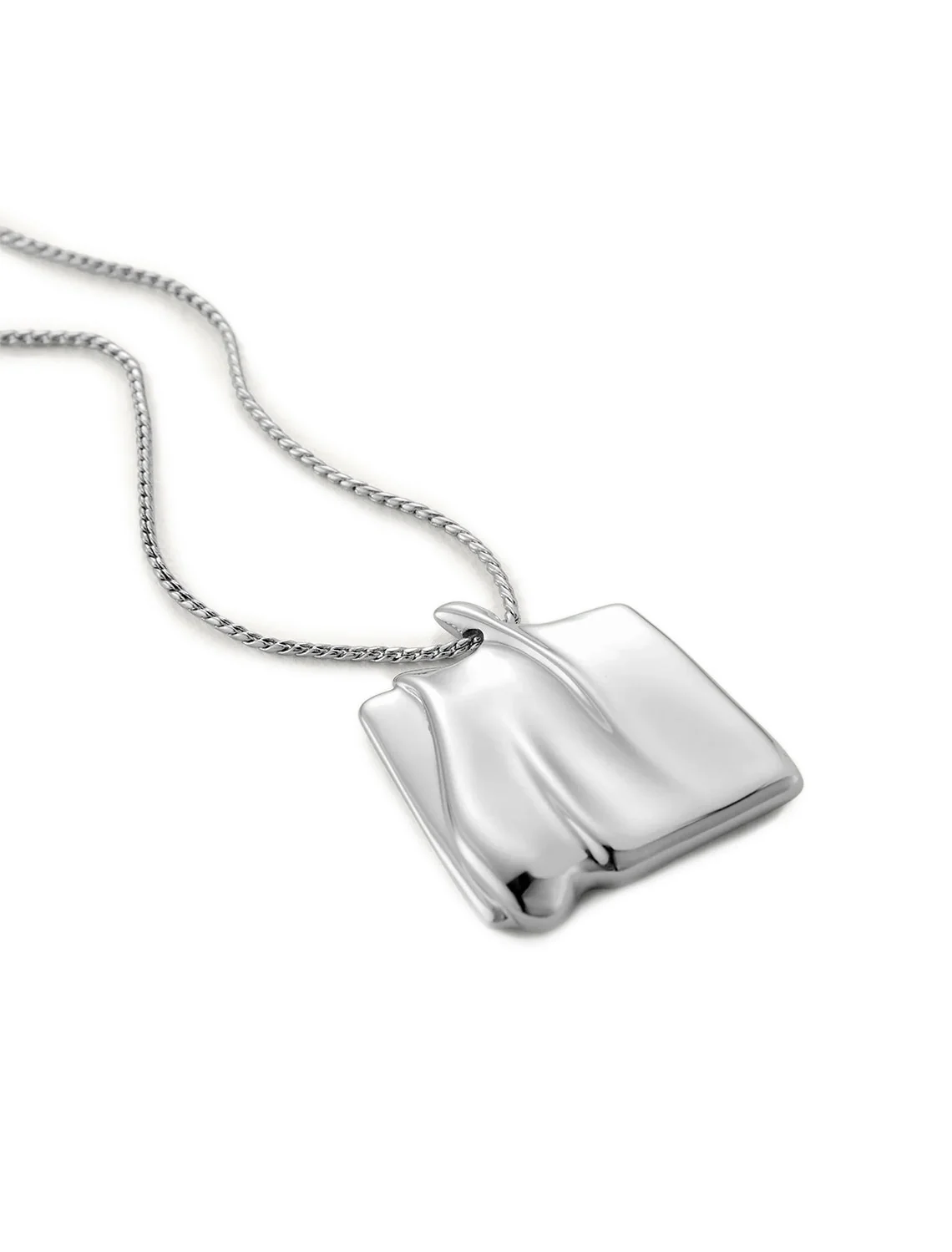 large sundra pendant necklace in silver - Image 3