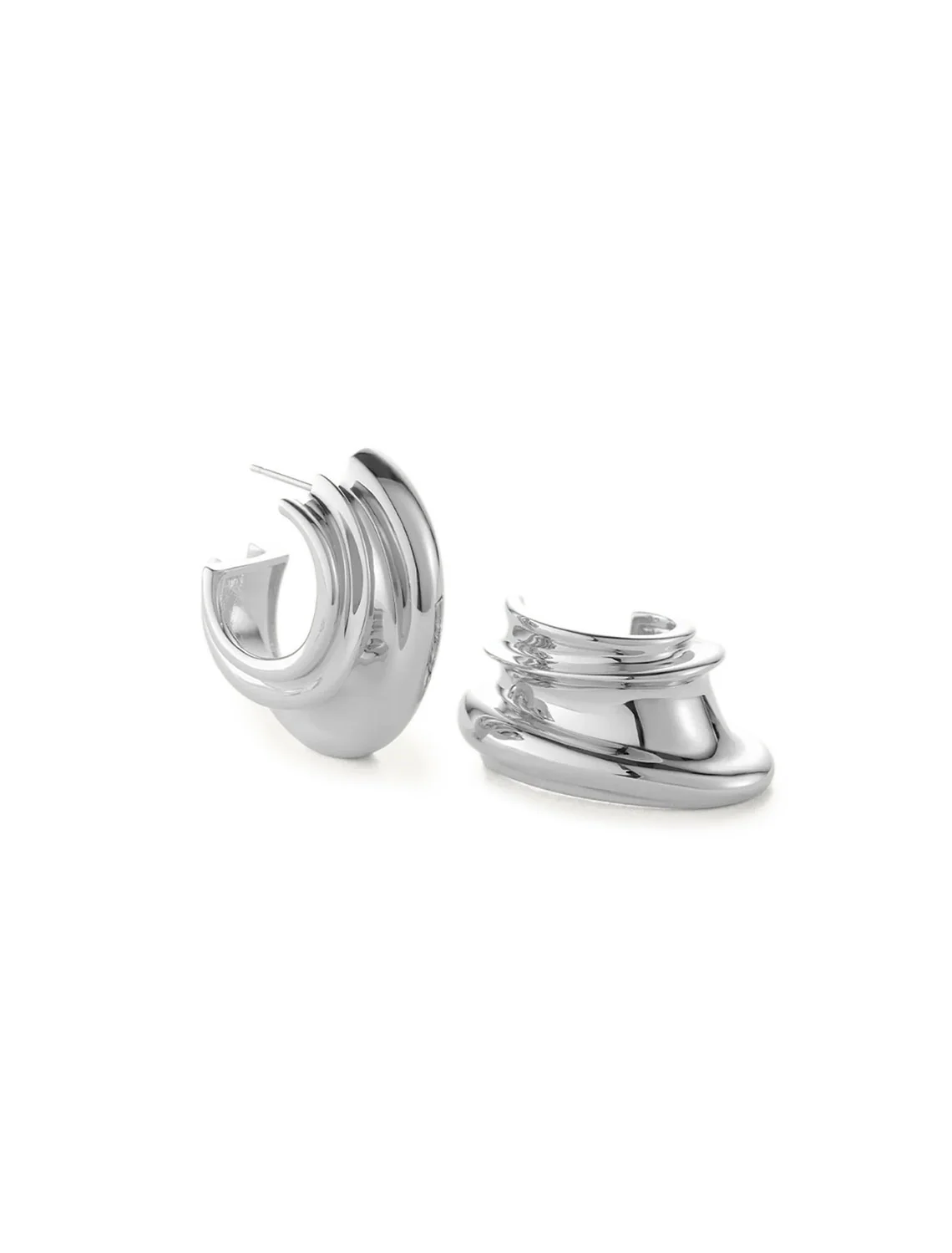 leona hoops in silver