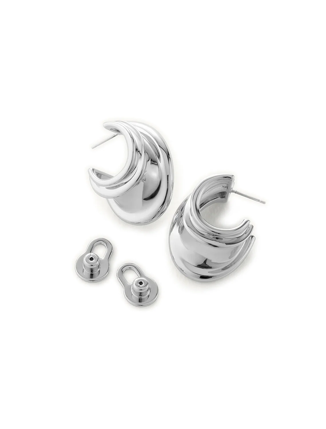 leona hoops in silver - Image 3