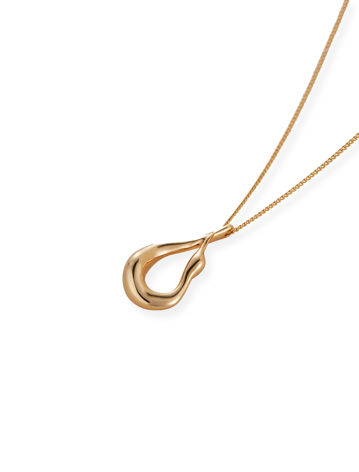 mini egret pendant necklace in gold - Image 3