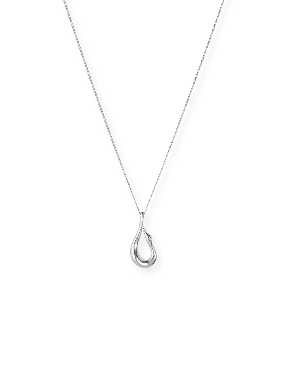 mini egret pendant necklace in silver