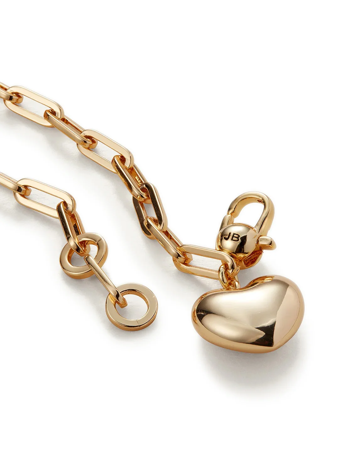 puffy heart chain bracelet in gold - Image 3
