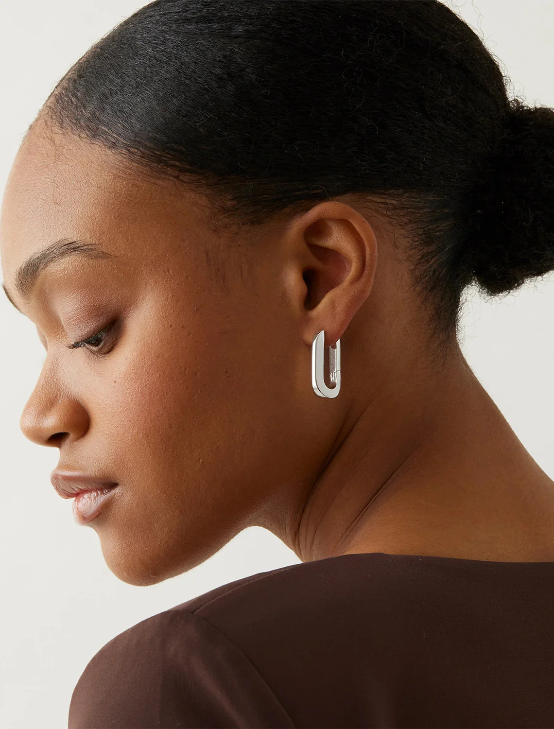 u-link earrings in silver - Image 2