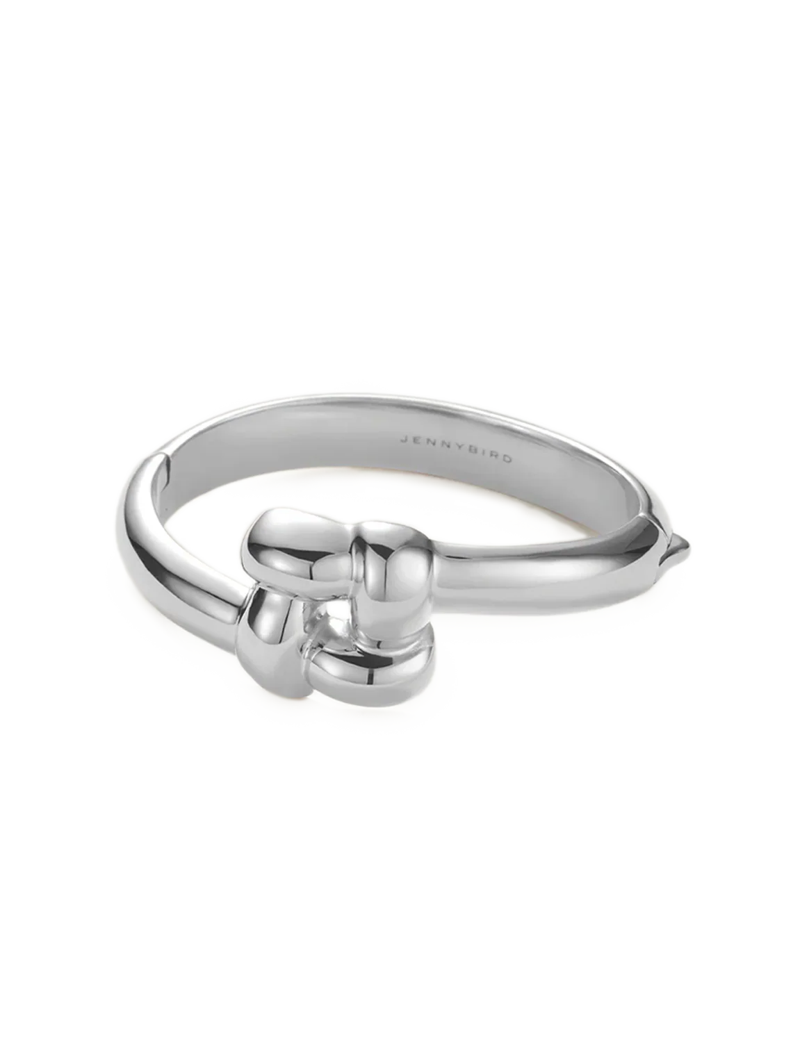 woven square bangle in platinum