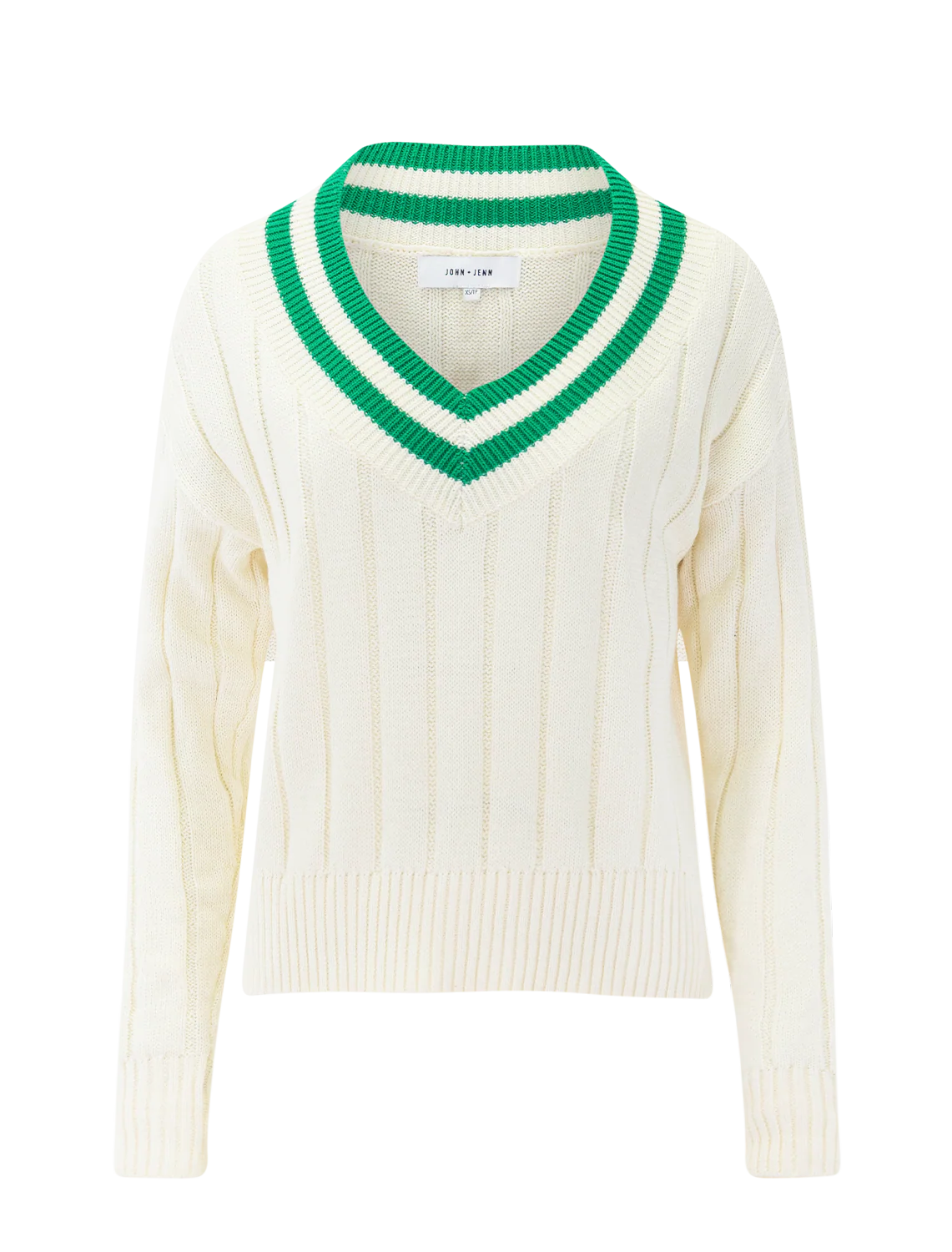 theodore collegiate v neck sweater in clover