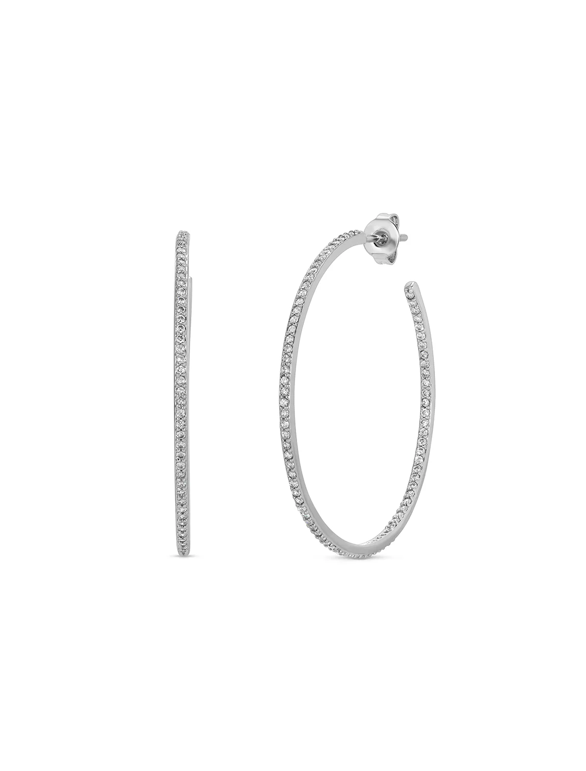 whisper hoops in silver