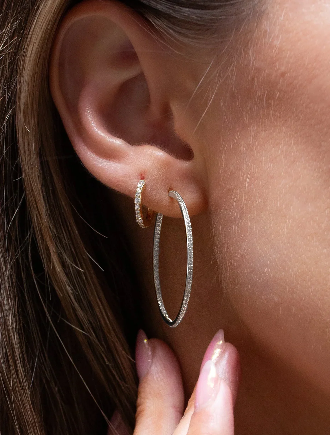 whisper hoops in silver - Image 2
