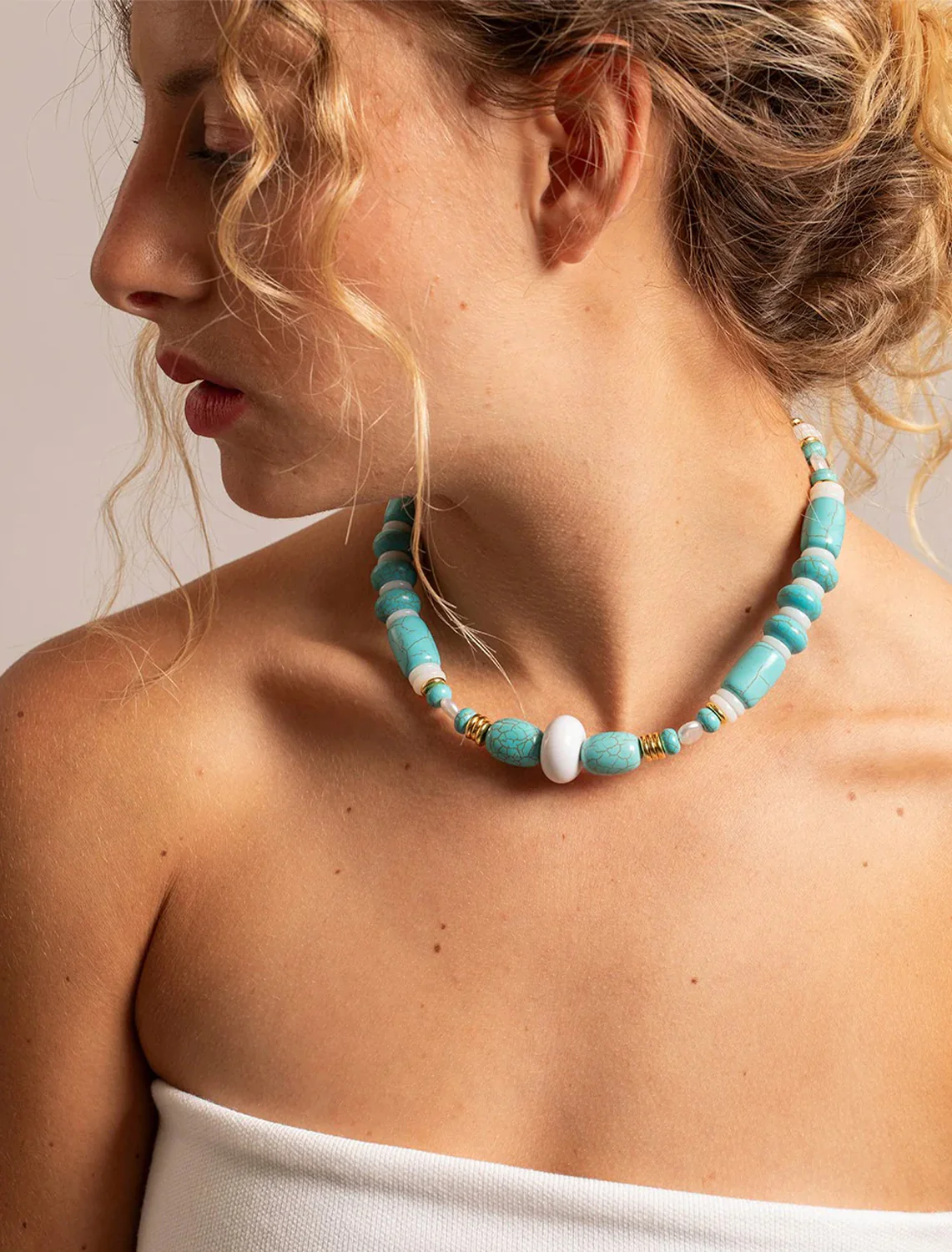 cleo perle turquoise blanche chain - Image 2