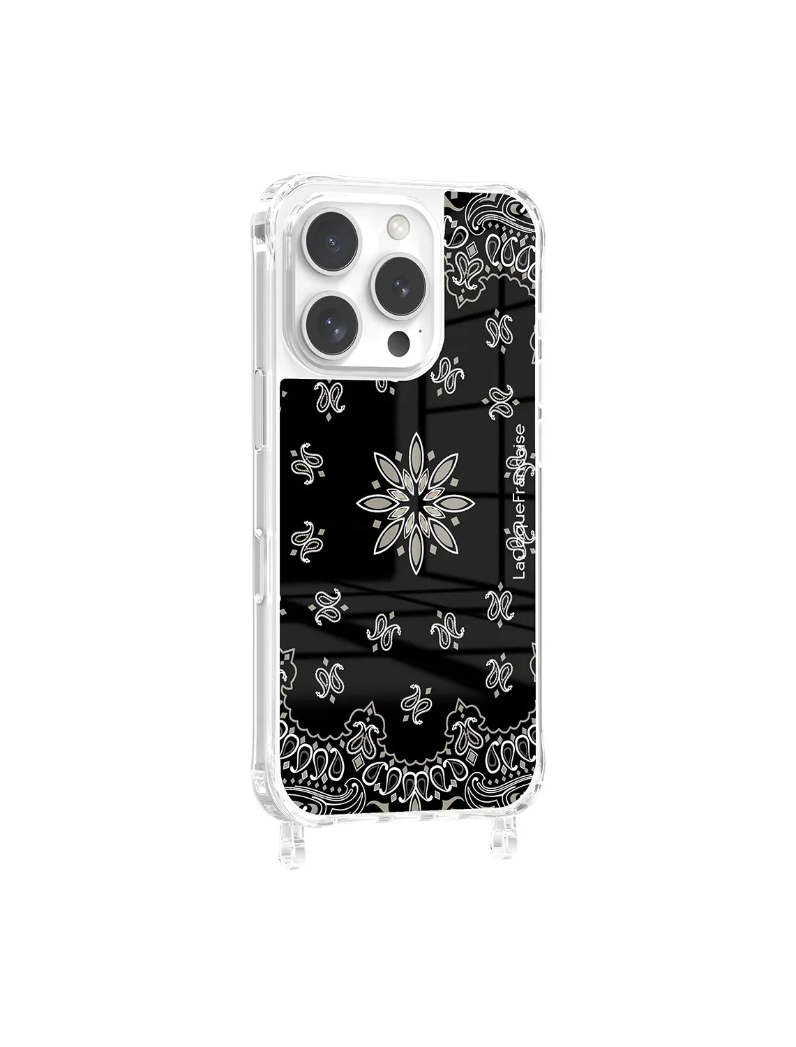 coque iphone 16 pro case in bandana noir