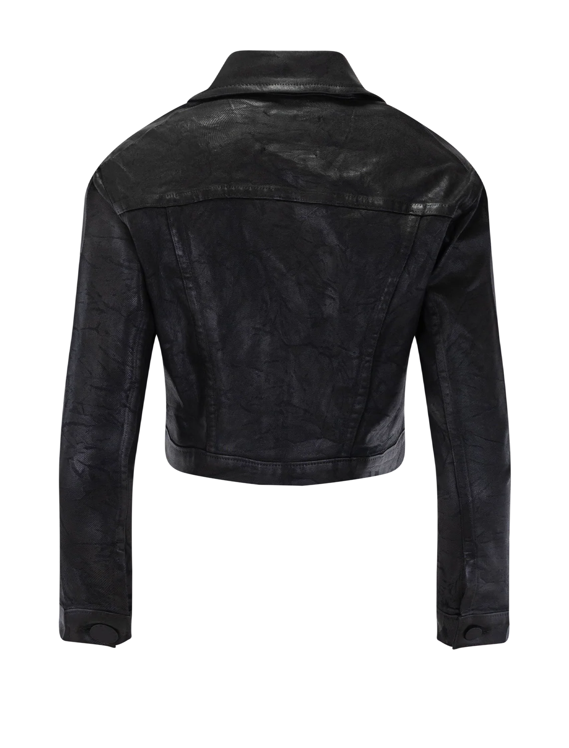 alma crop jacket in black crackle - Image 3