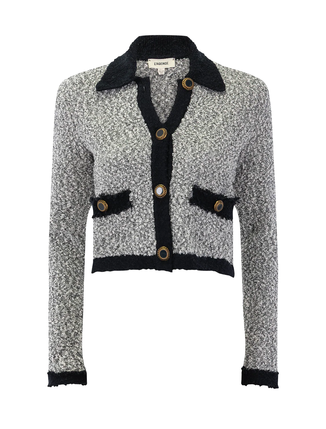 arielle collared jacket in white and black