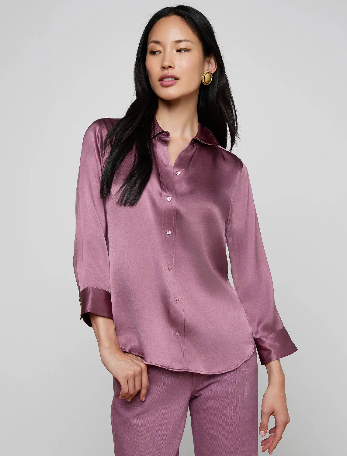 dani silk blouse in dusky orchid - Image 2