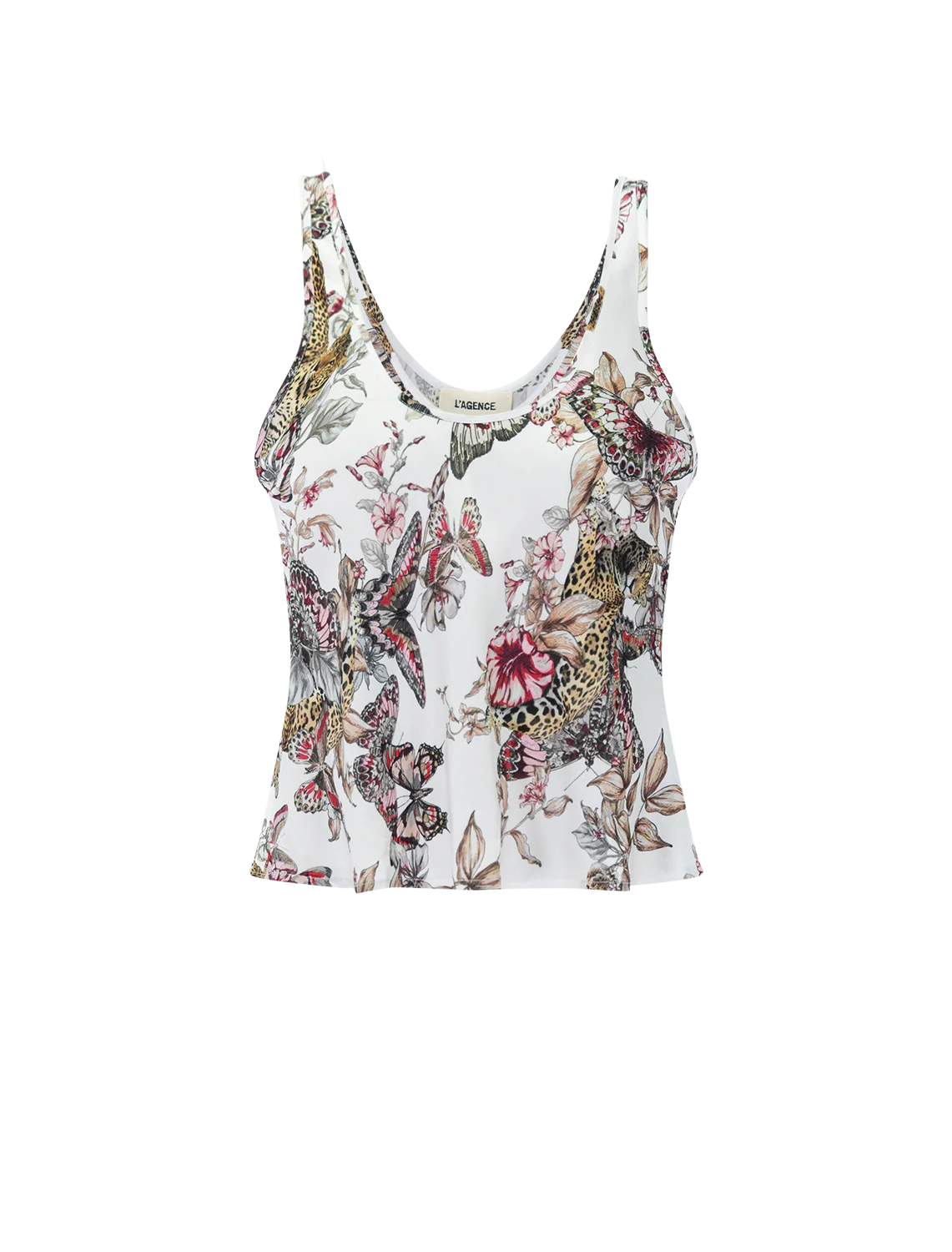 eddie tank in white butterfly jungle