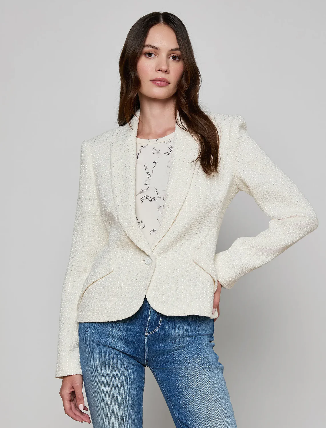 jennah blazer in ivory - Image 2