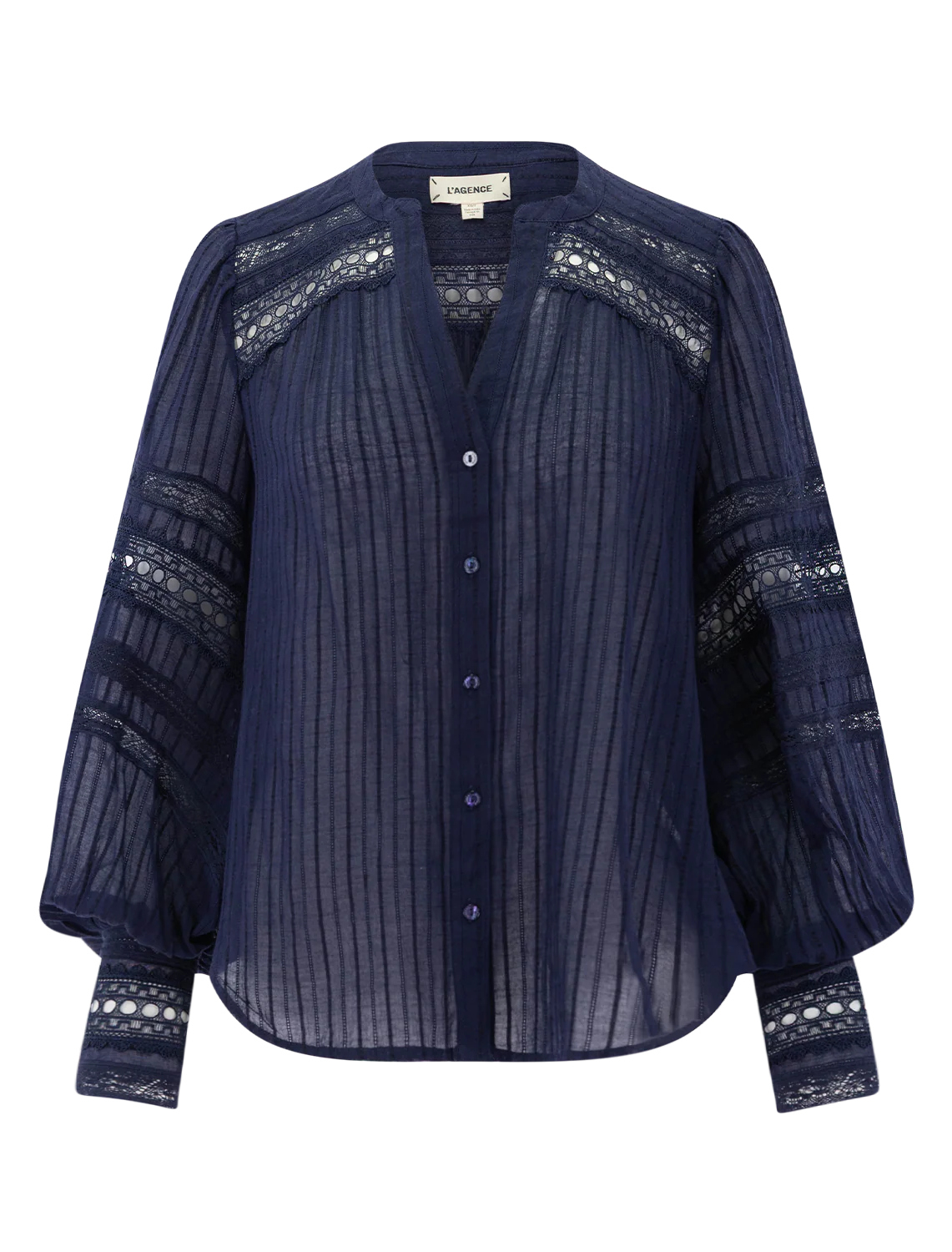 kiera trim blouse in midnight