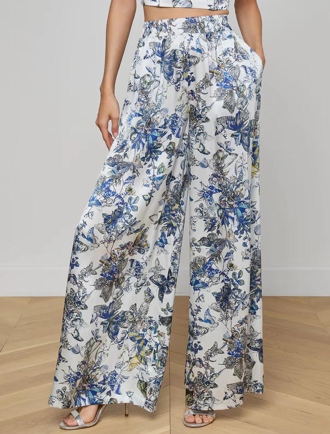 lilian pant in watercolor butterfly print - Image 2