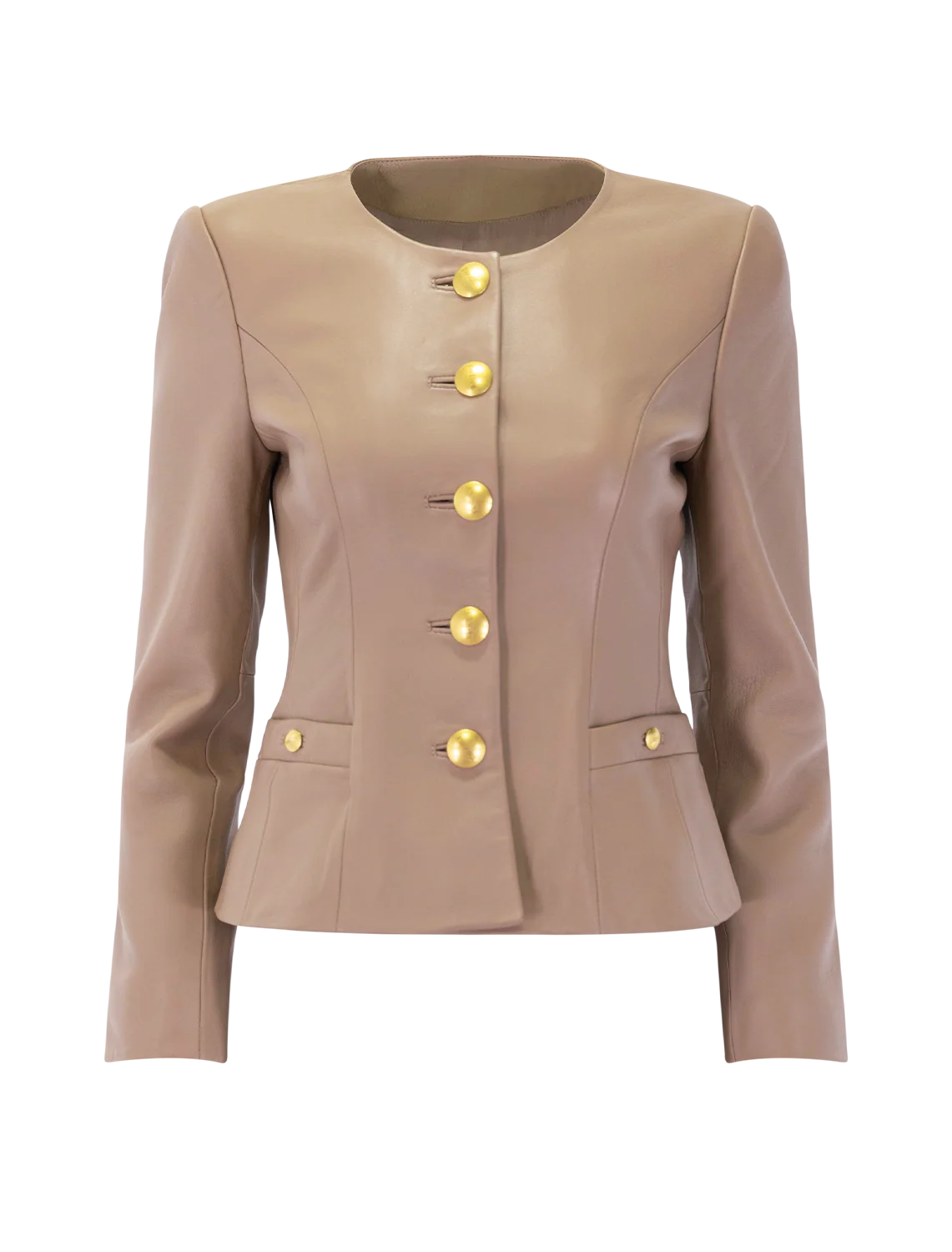 mariella leather blazer in cappuccino