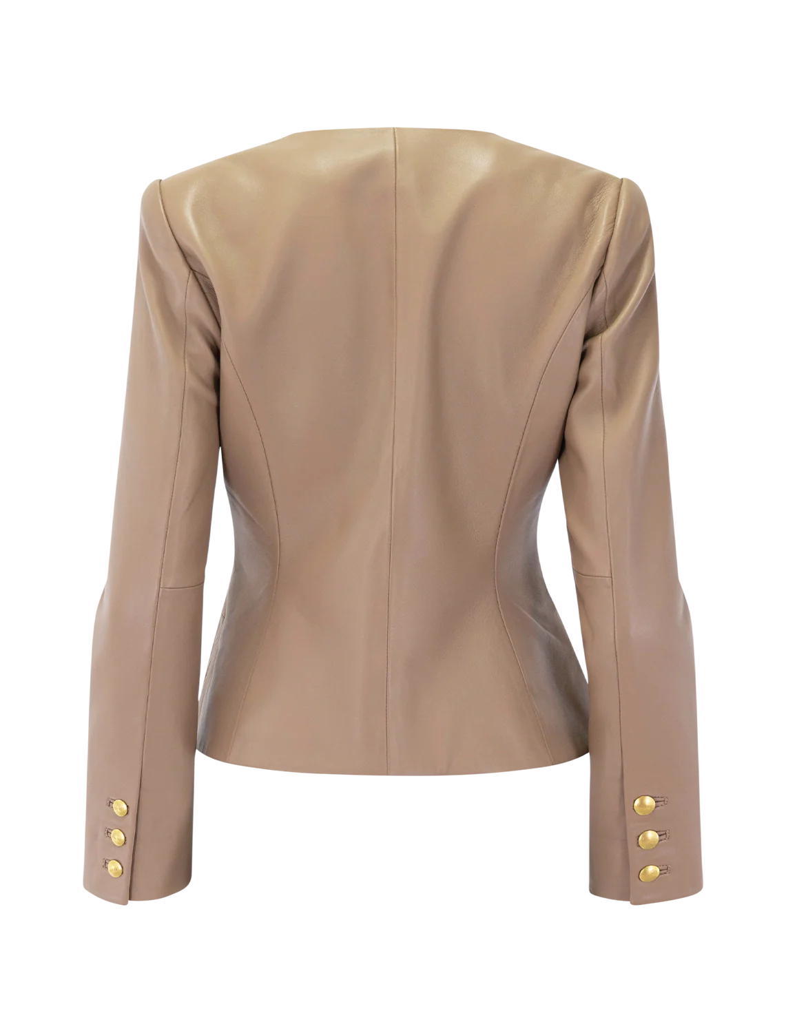 mariella leather blazer in cappuccino - Image 3