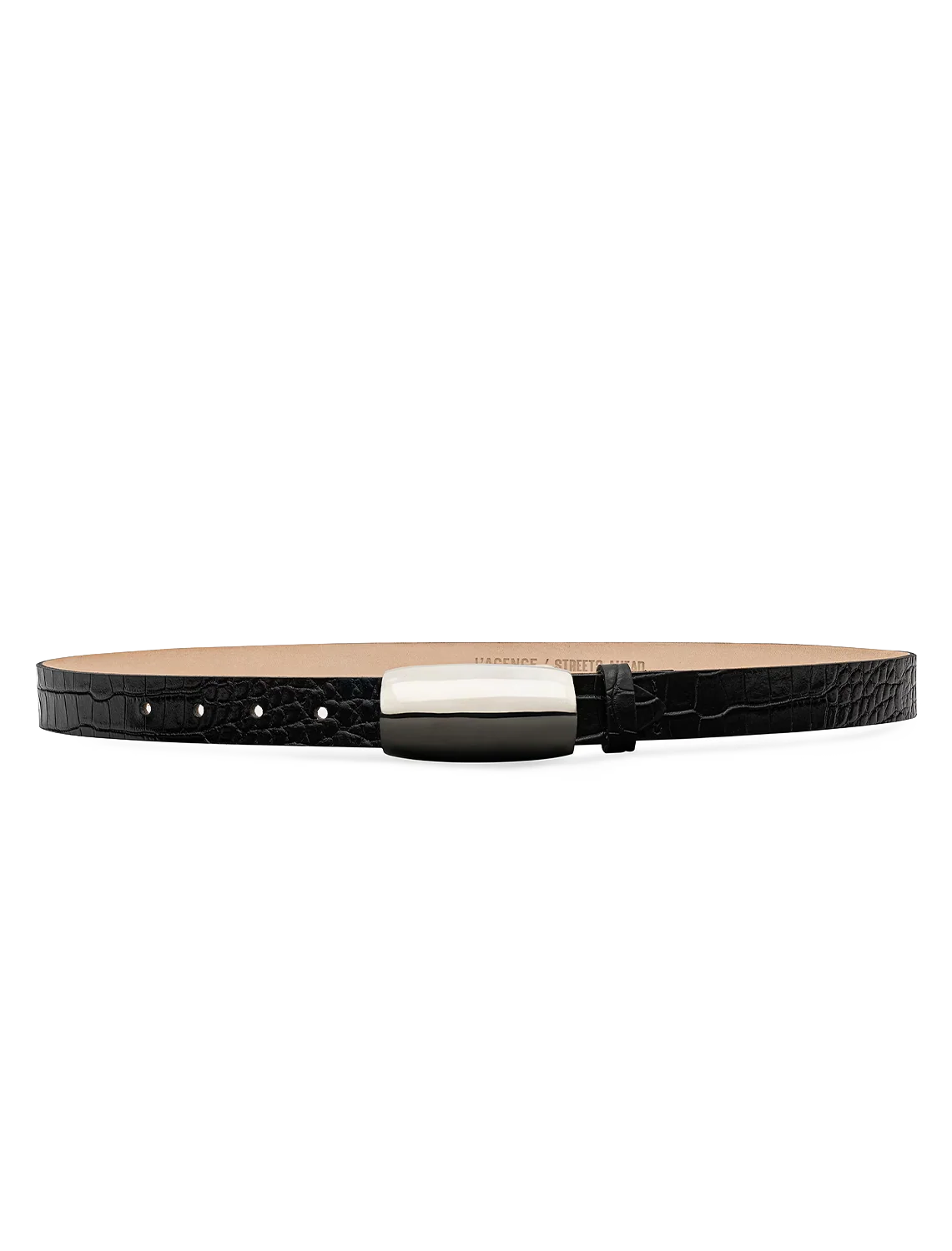 marlowe leather belt in black croco - Image 3
