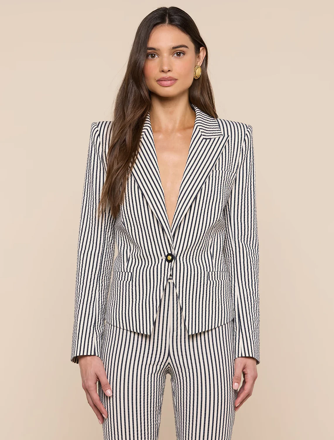 misa blazer in ivory and midnight stripe - Image 2