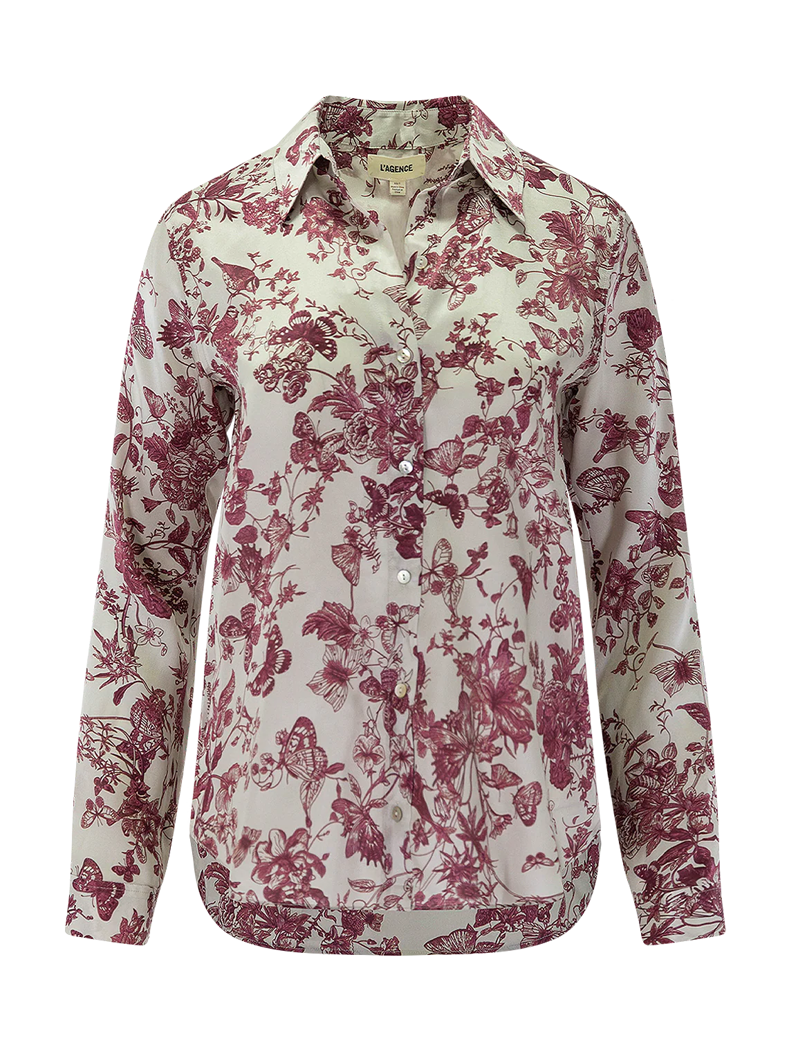 tyler silk blouse in butterfly toile