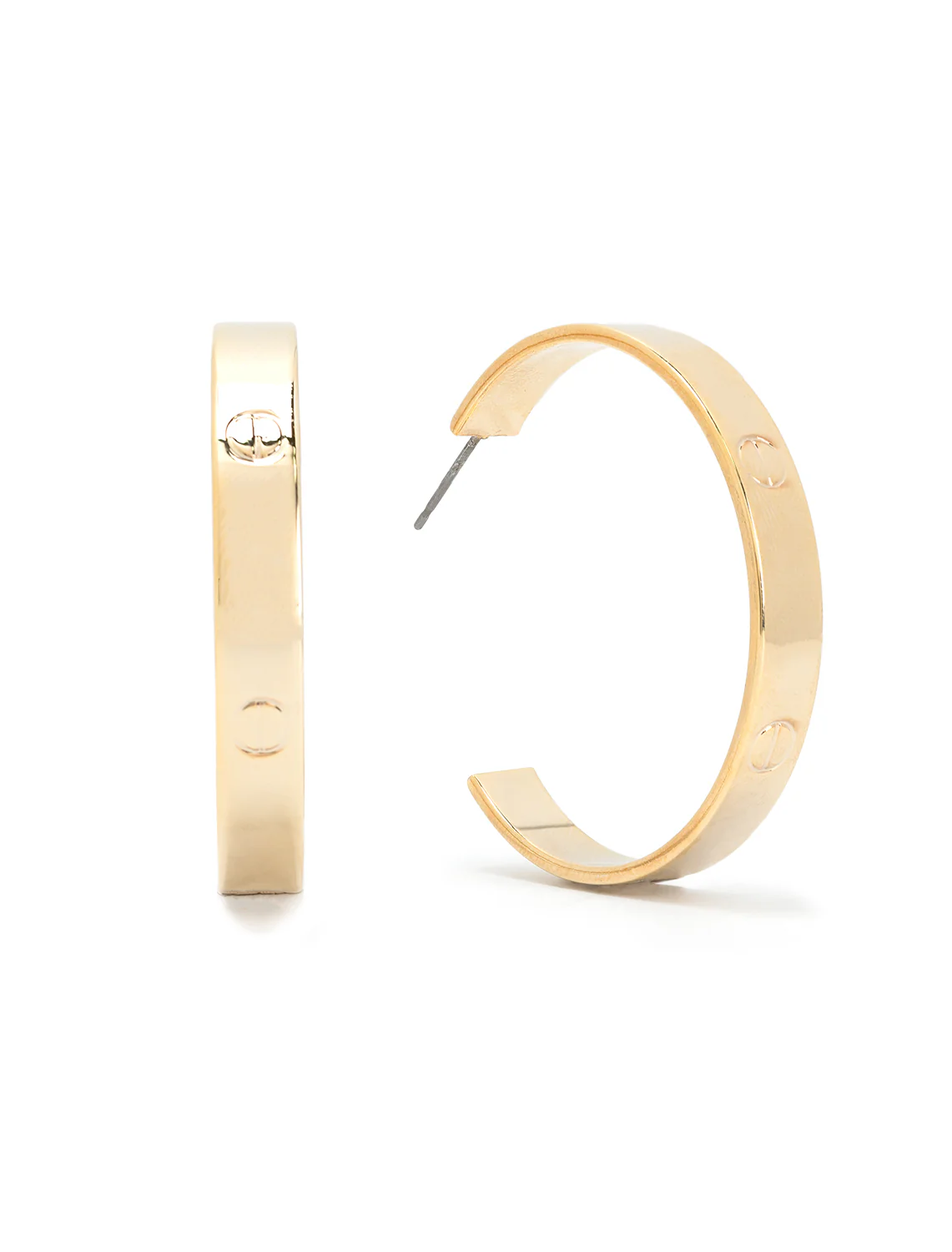 large nailhead hoops in gold