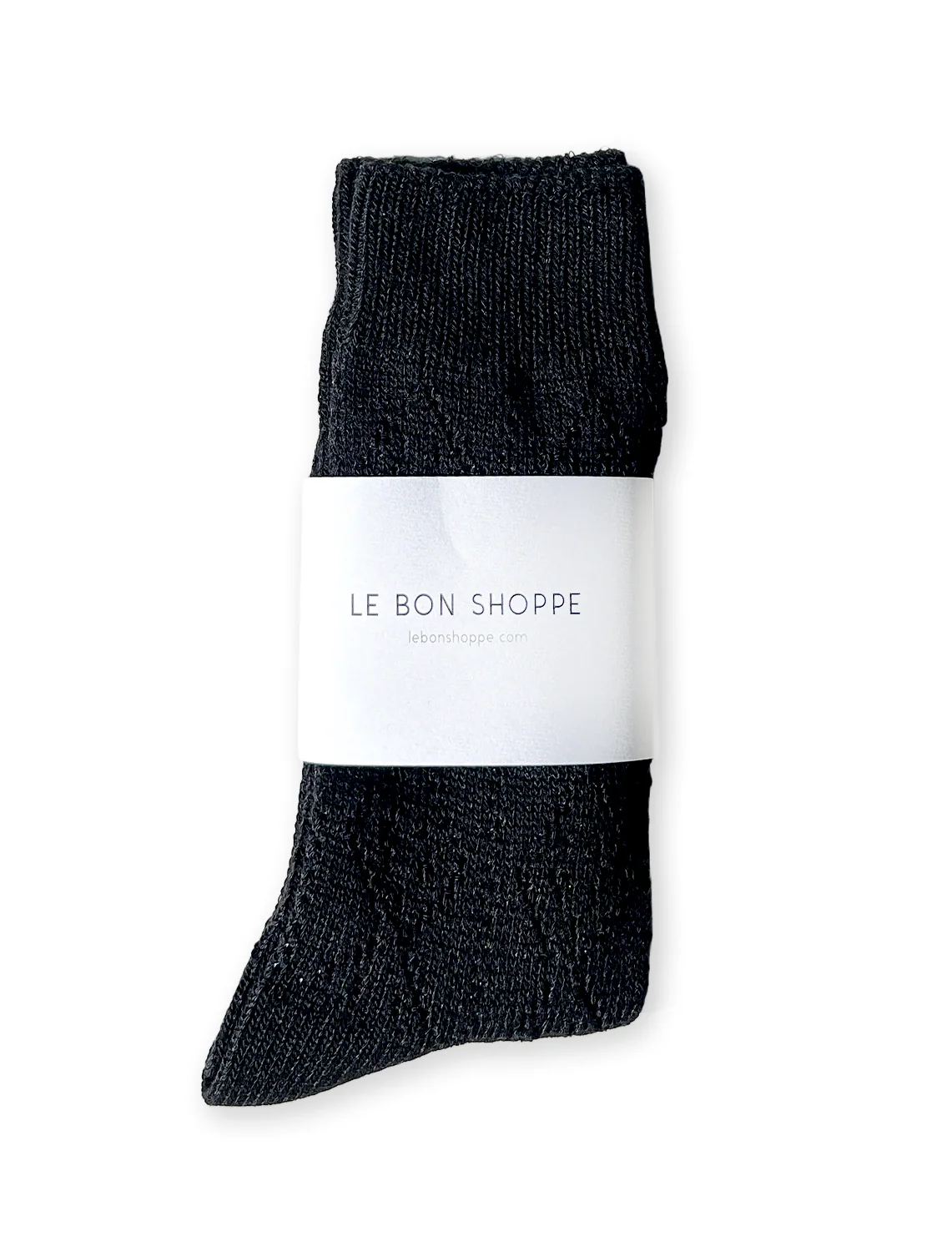 modal eyelet socks in jet black
