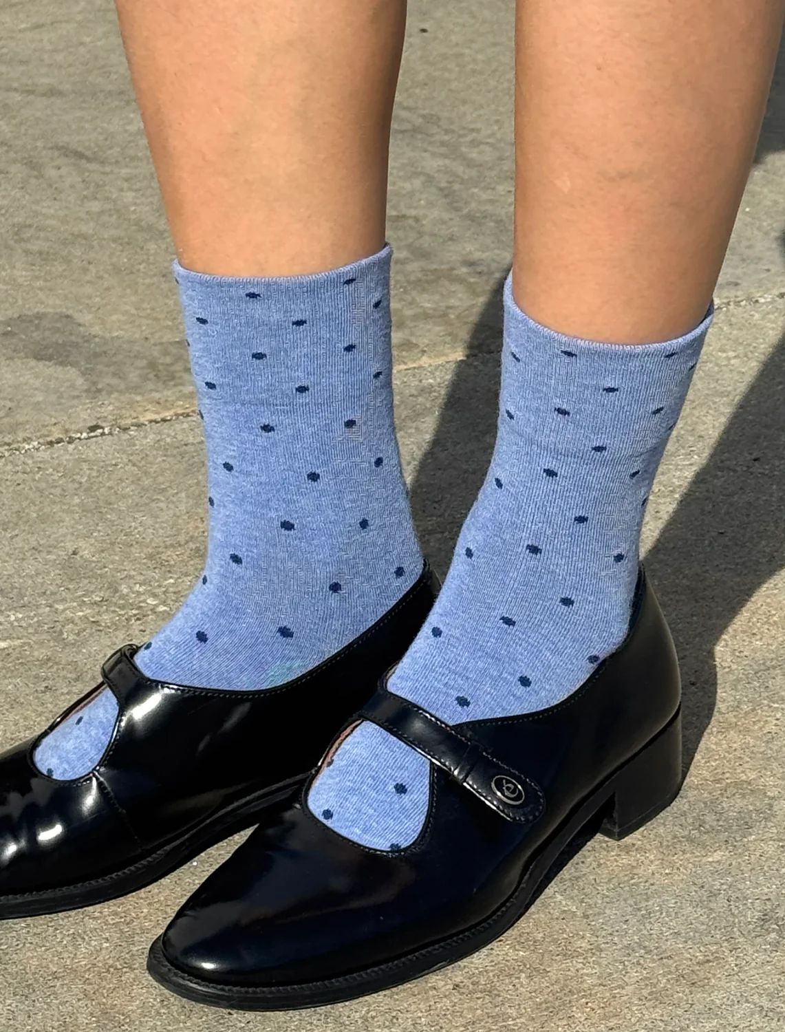 sneaker socks in polka dot - blue/navy - Image 2
