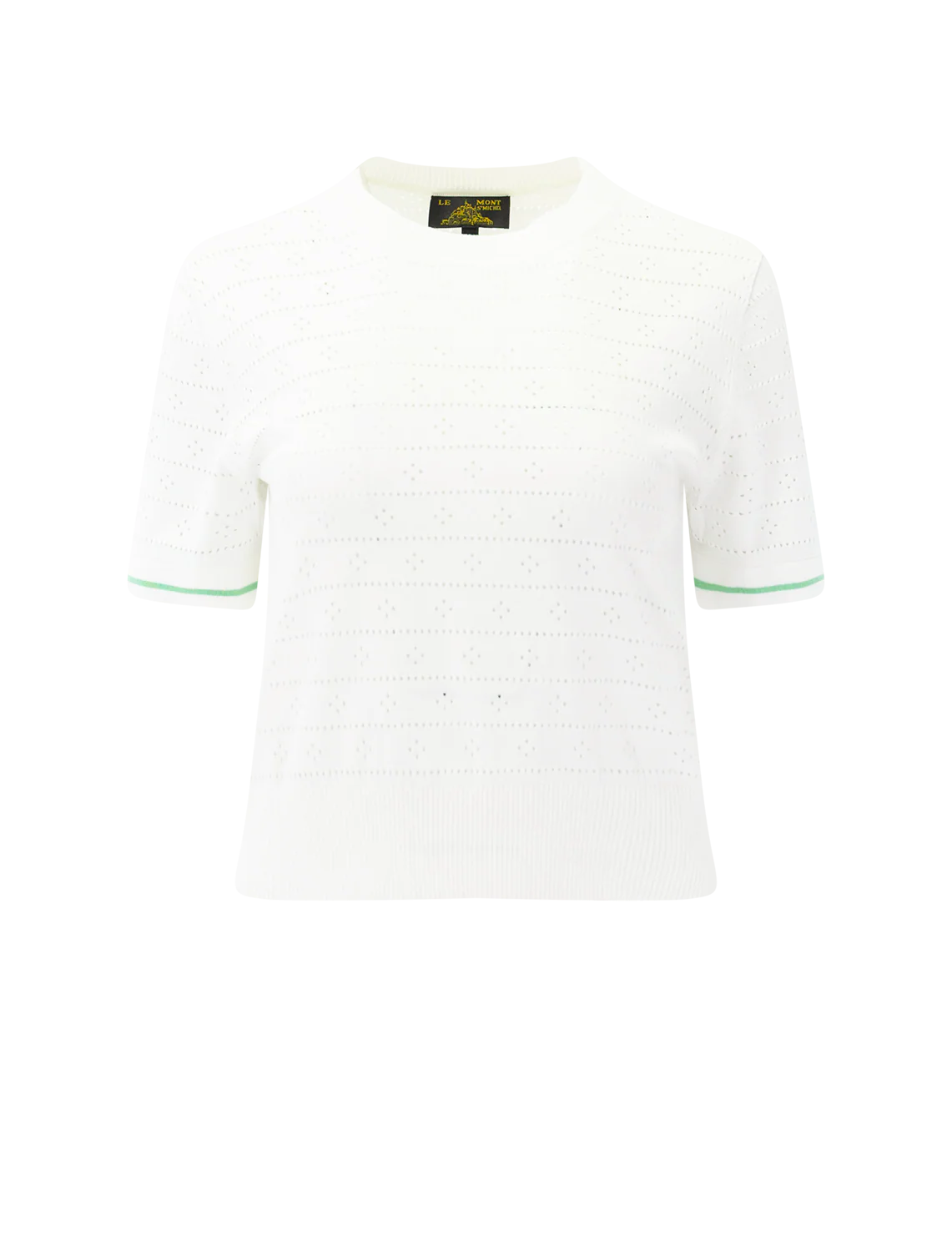 silva short sleeve sweater in off white