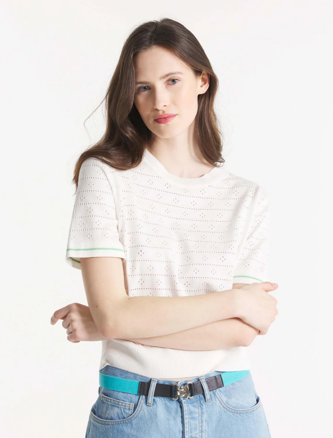 silva short sleeve sweater in off white - Image 2