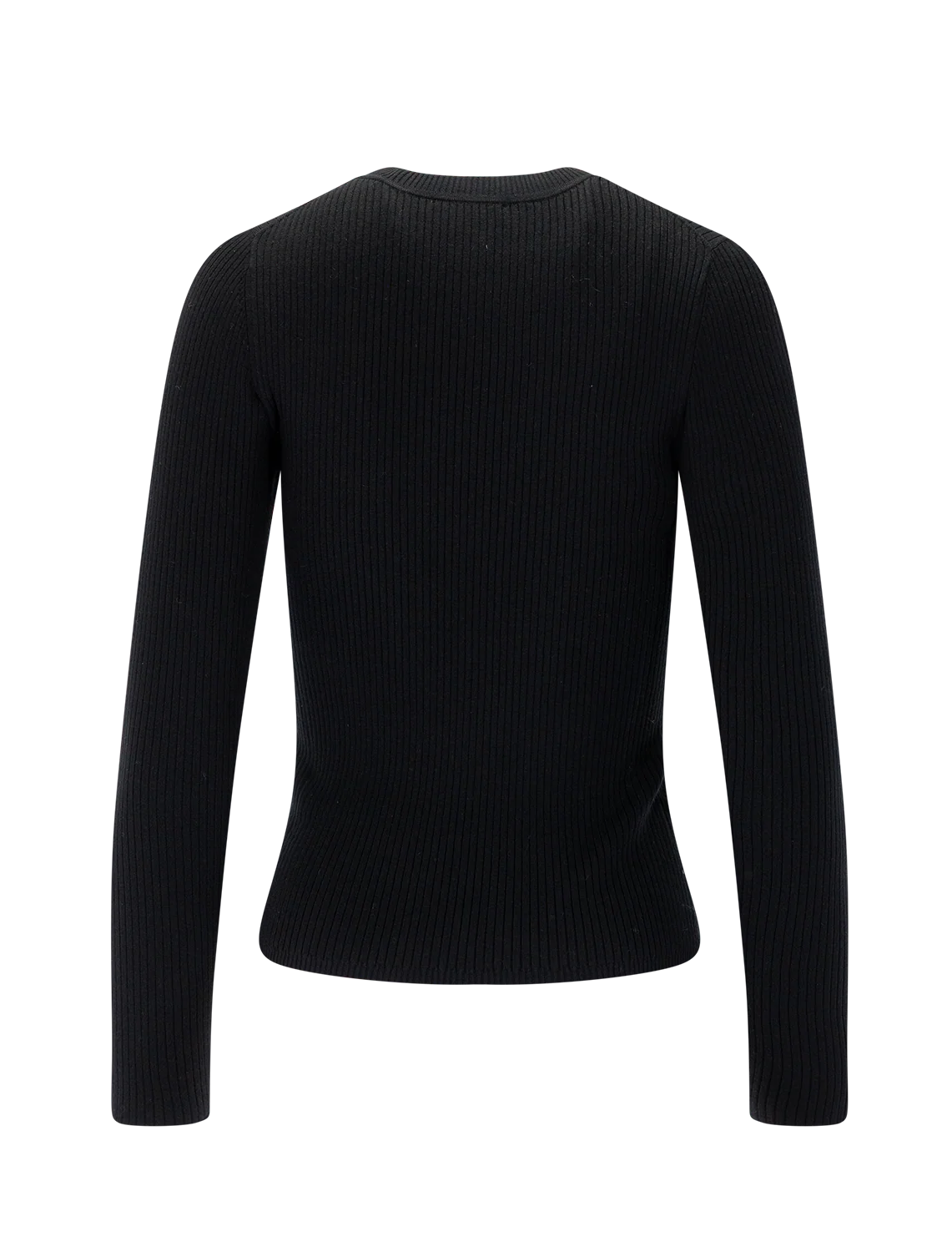 black crewneck ribbed sweater - Image 3